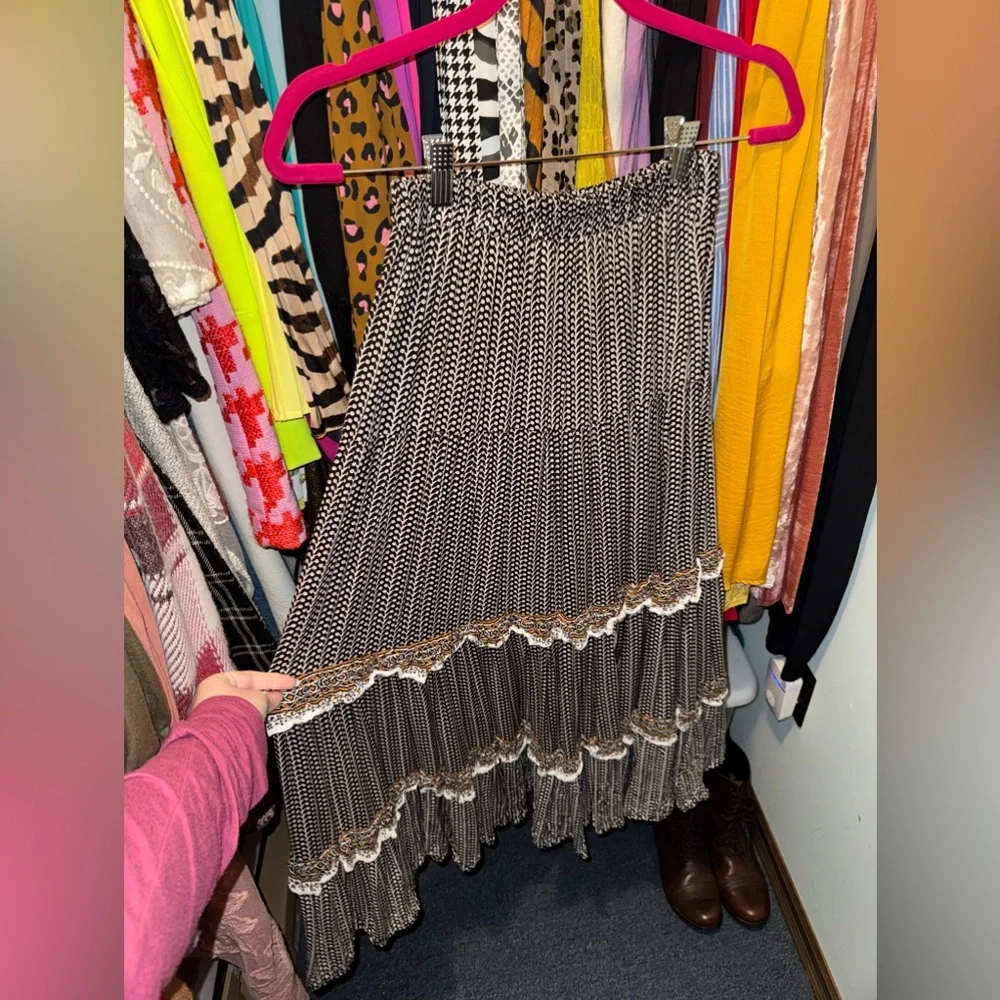 Anthropologie Beachgold Jocelyn Tiered Midi Skirt M EUC - Picture 7 of 7